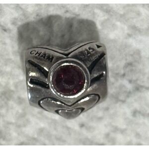 Chamilia 925‎ Sterling Silver January Birthstone Heart Charm Bead